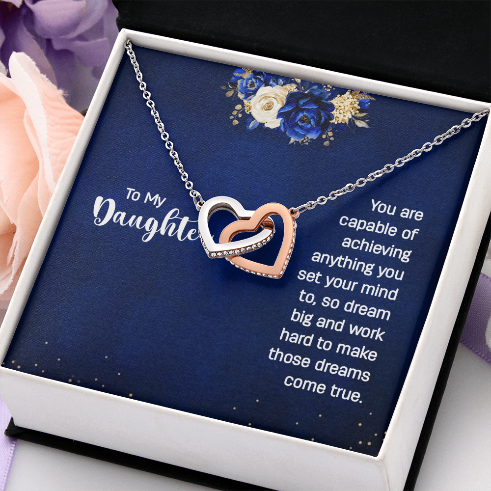 Interlocking Hearts Necklace : To My Daughter You Are Capable