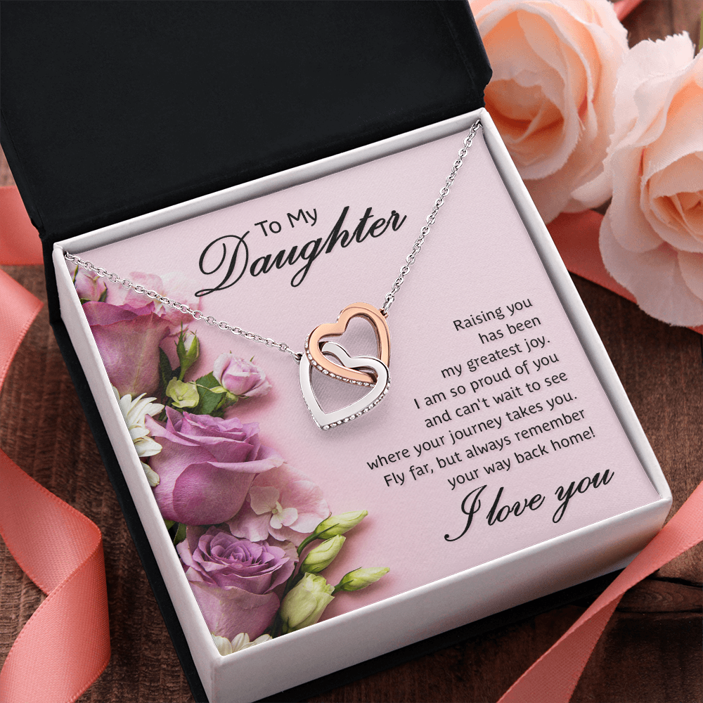 Interlocking Hearts Necklace To My Daughter My Greatest Joy
