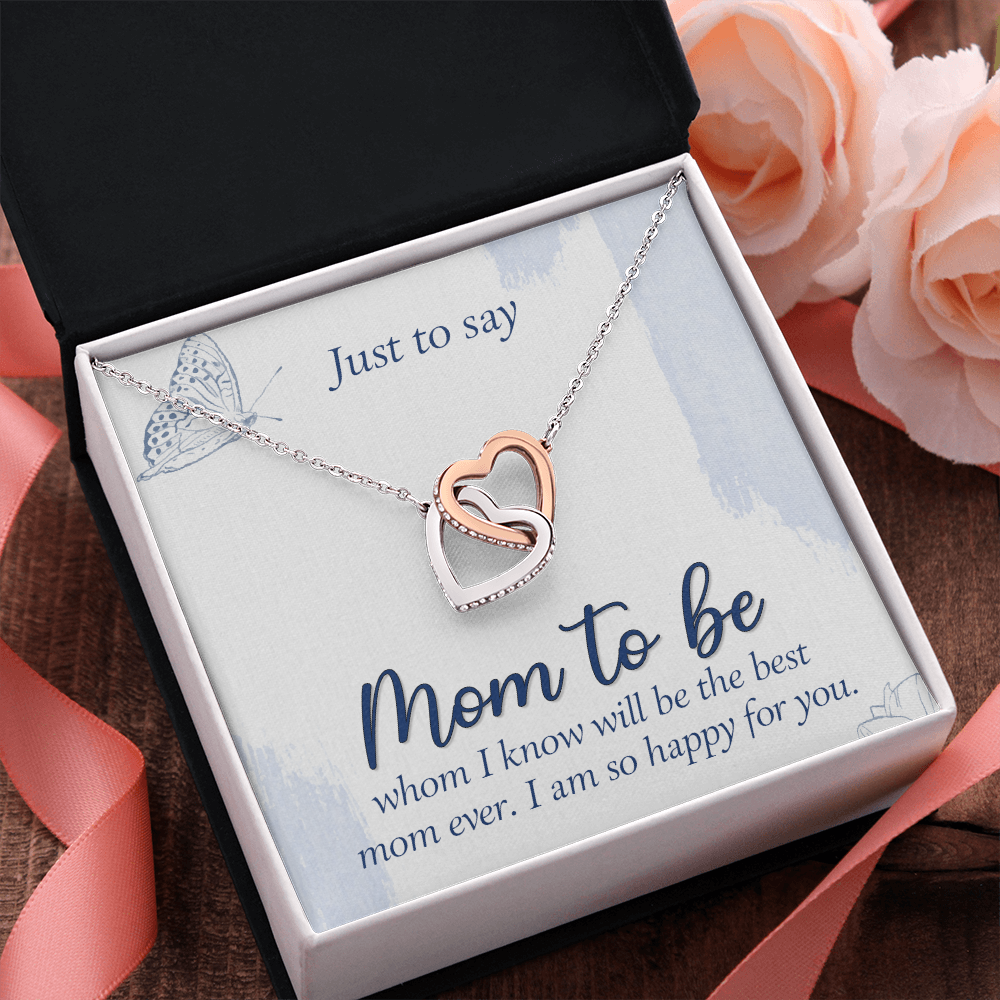 Interlocking Hearts Necklace : Mom To Be I Am So Happy For You