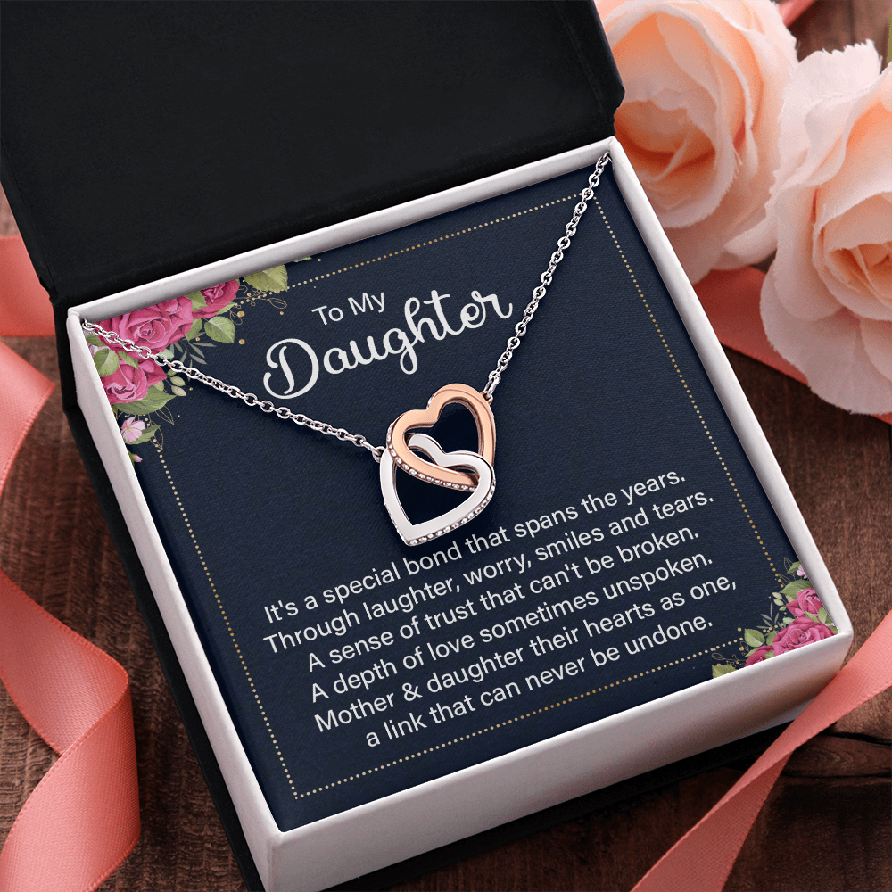 Interlocking Hearts Necklace :To My Daughter It's A Special Bond