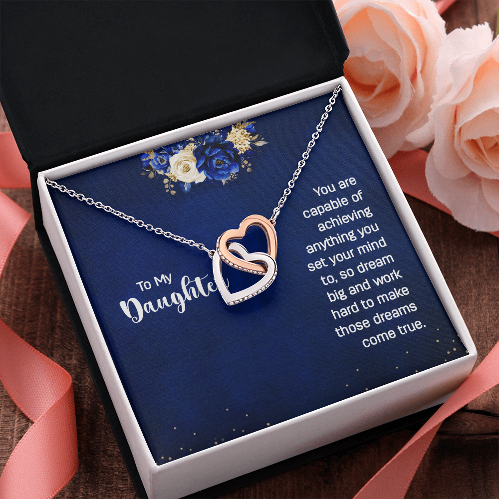 Interlocking Hearts Necklace : To My Daughter You Are Capable