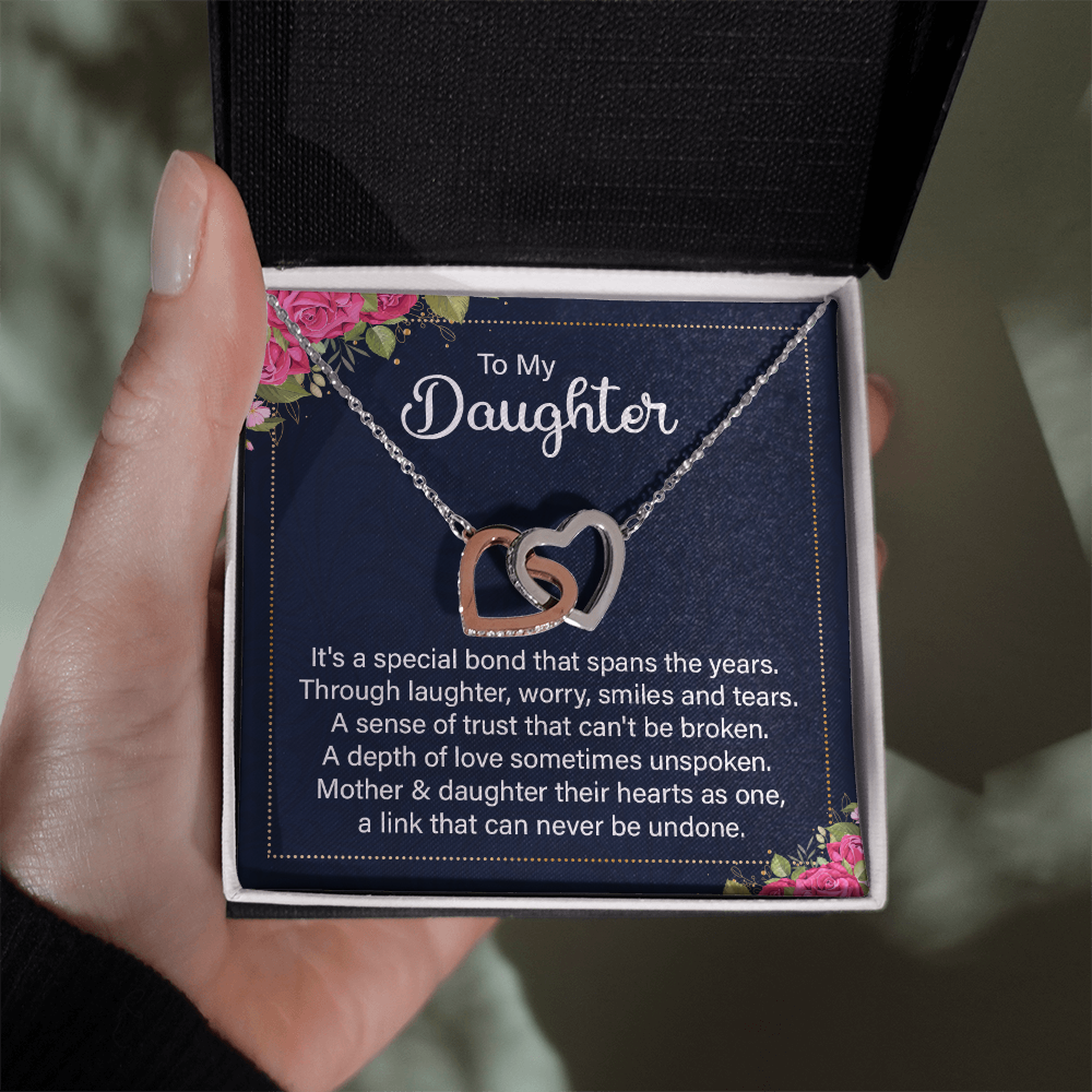 Interlocking Hearts Necklace :To My Daughter It's A Special Bond