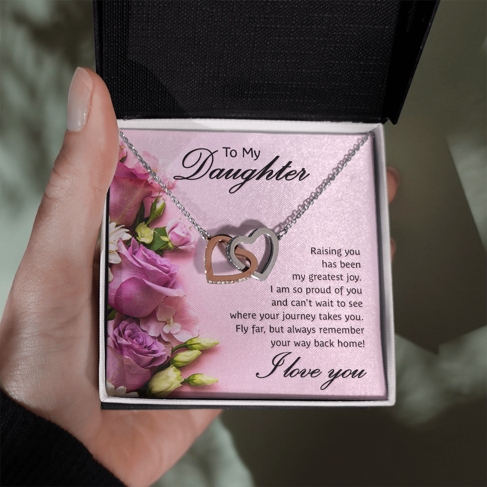 Interlocking Hearts Necklace To My Daughter My Greatest Joy