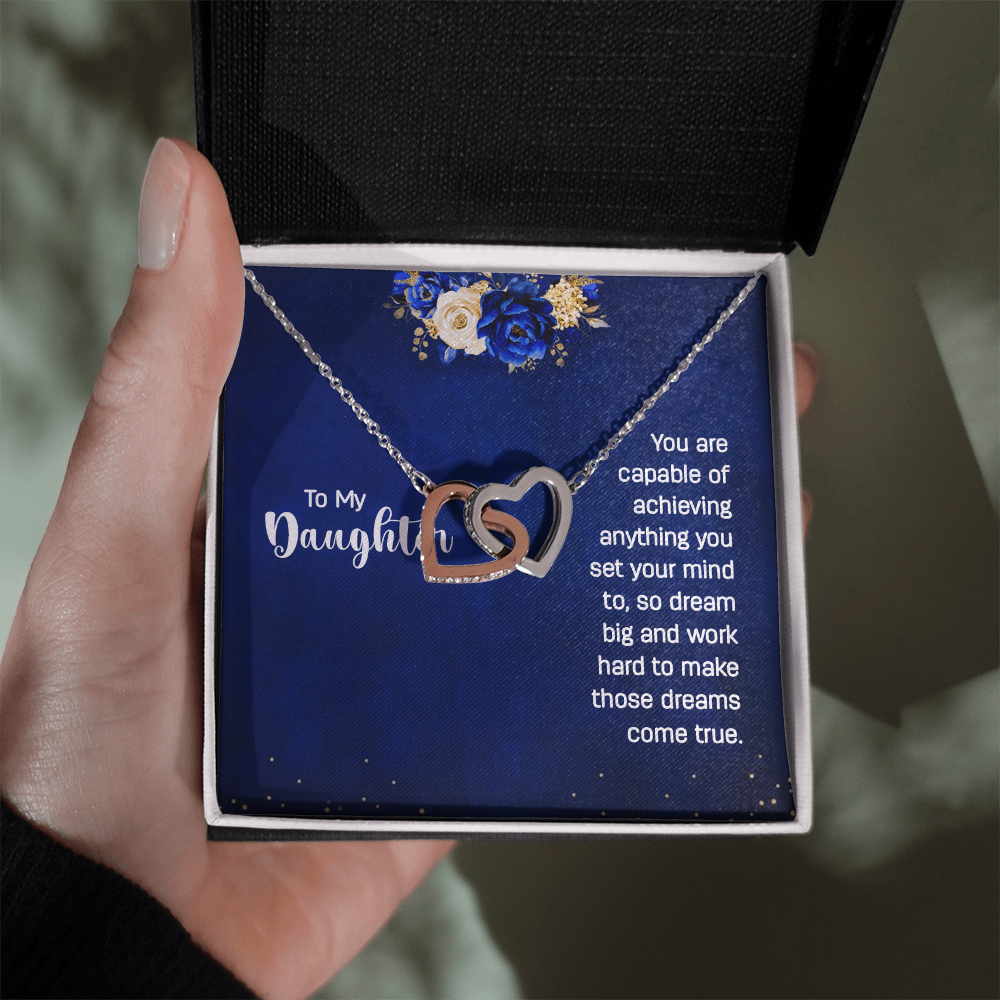 Interlocking Hearts Necklace : To My Daughter You Are Capable