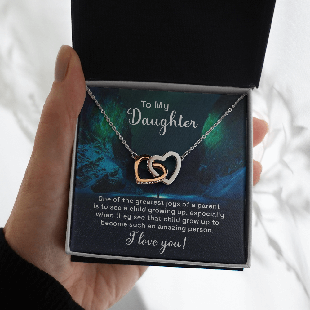 Interlocking Hearts Necklace : To My Daughter I Love You