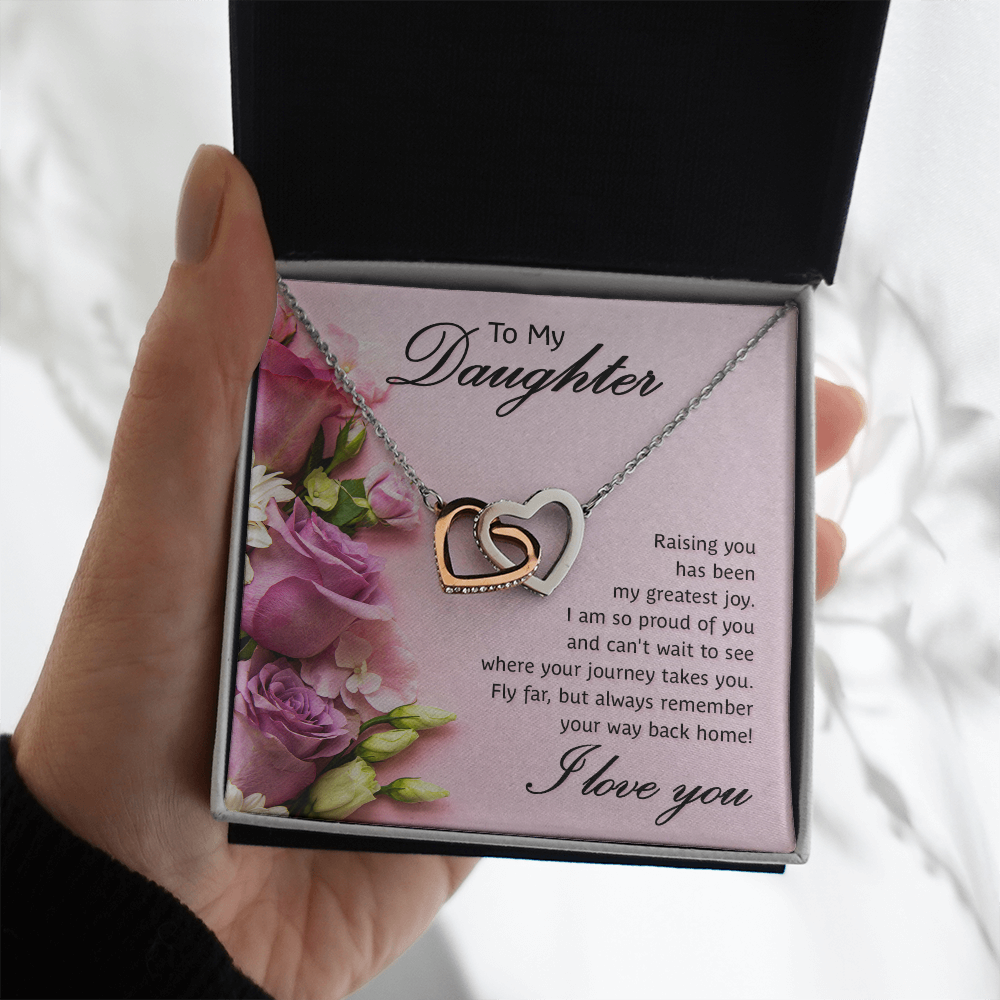 Interlocking Hearts Necklace To My Daughter My Greatest Joy