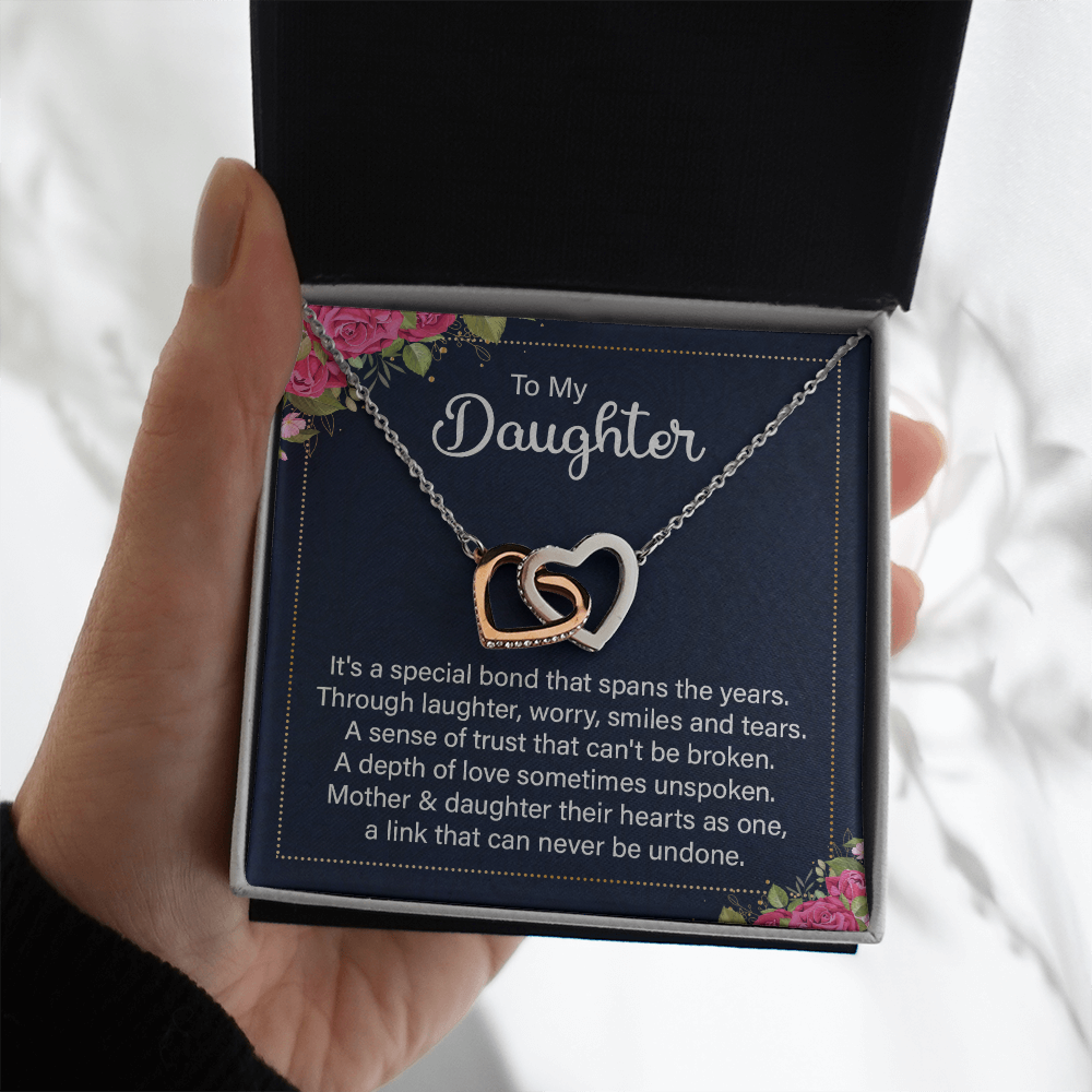 Interlocking Hearts Necklace :To My Daughter It's A Special Bond