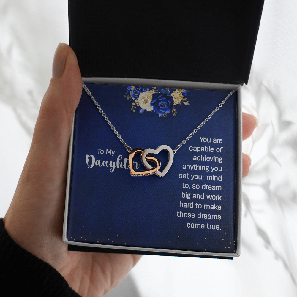 Interlocking Hearts Necklace : To My Daughter You Are Capable