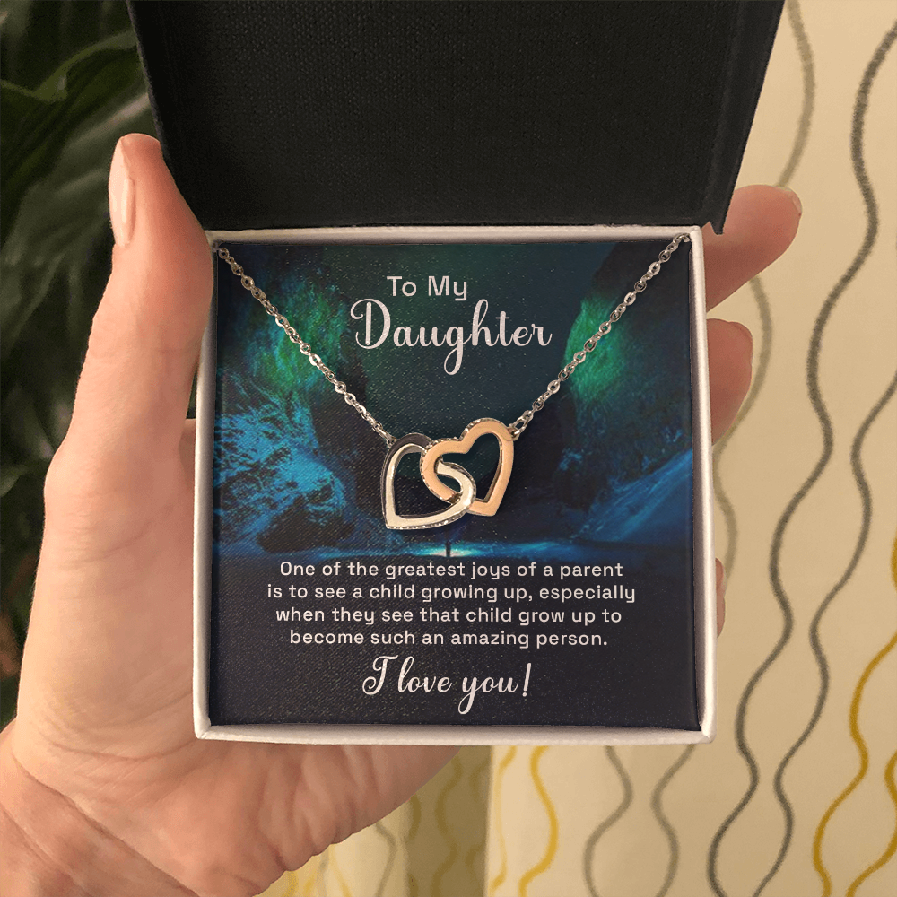 Interlocking Hearts Necklace : To My Daughter I Love You