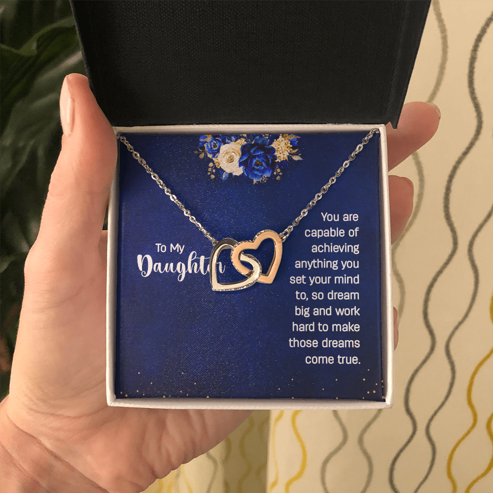 Interlocking Hearts Necklace : To My Daughter You Are Capable