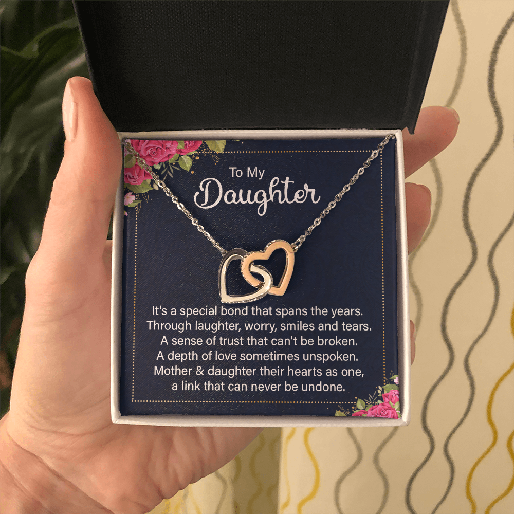 Interlocking Hearts Necklace :To My Daughter It's A Special Bond