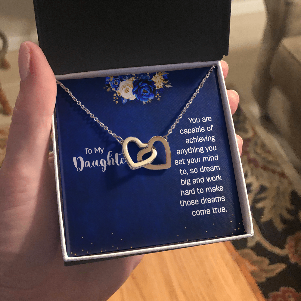 Interlocking Hearts Necklace : To My Daughter You Are Capable