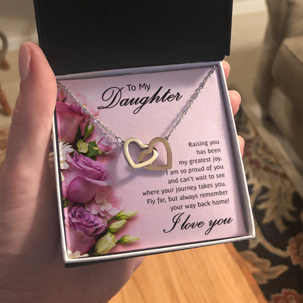 Interlocking Hearts Necklace To My Daughter My Greatest Joy