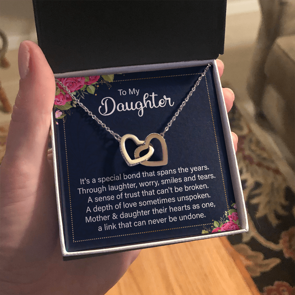 Interlocking Hearts Necklace :To My Daughter It's A Special Bond