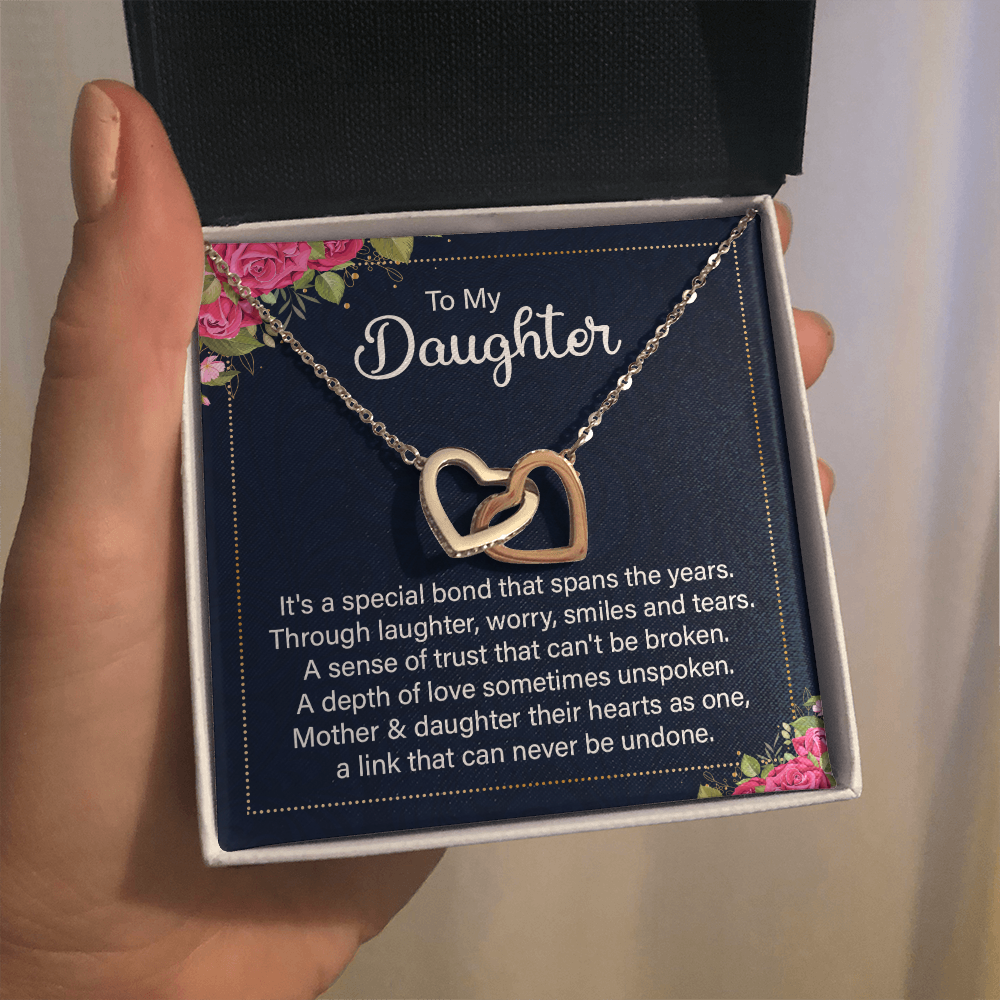 Interlocking Hearts Necklace :To My Daughter It's A Special Bond