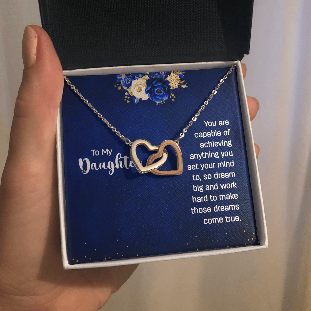Interlocking Hearts Necklace : To My Daughter You Are Capable