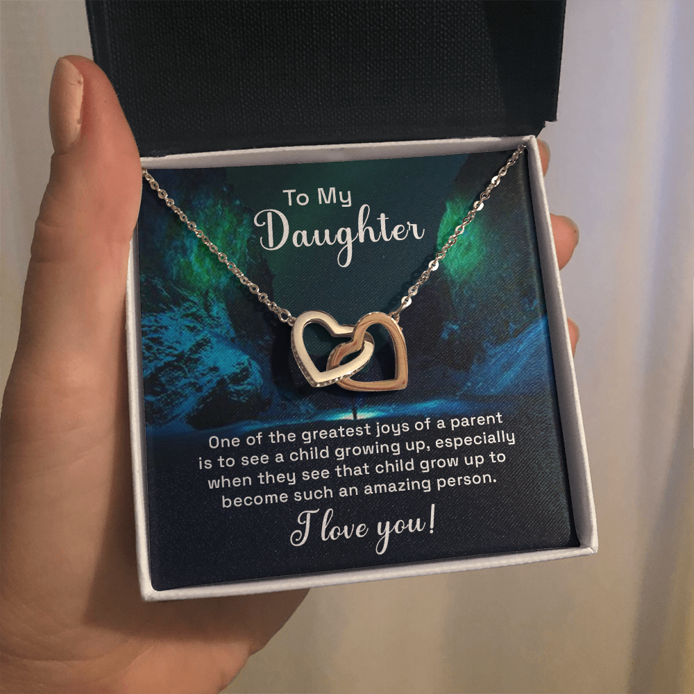Interlocking Hearts Necklace : To My Daughter I Love You