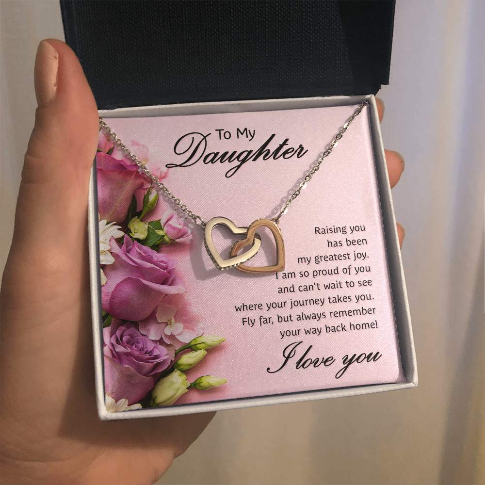 Interlocking Hearts Necklace To My Daughter My Greatest Joy