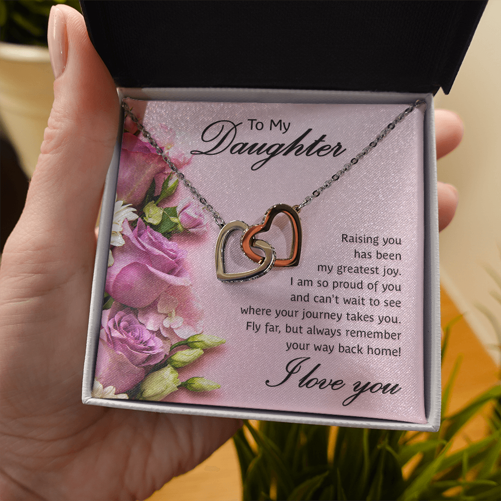 Interlocking Hearts Necklace To My Daughter My Greatest Joy