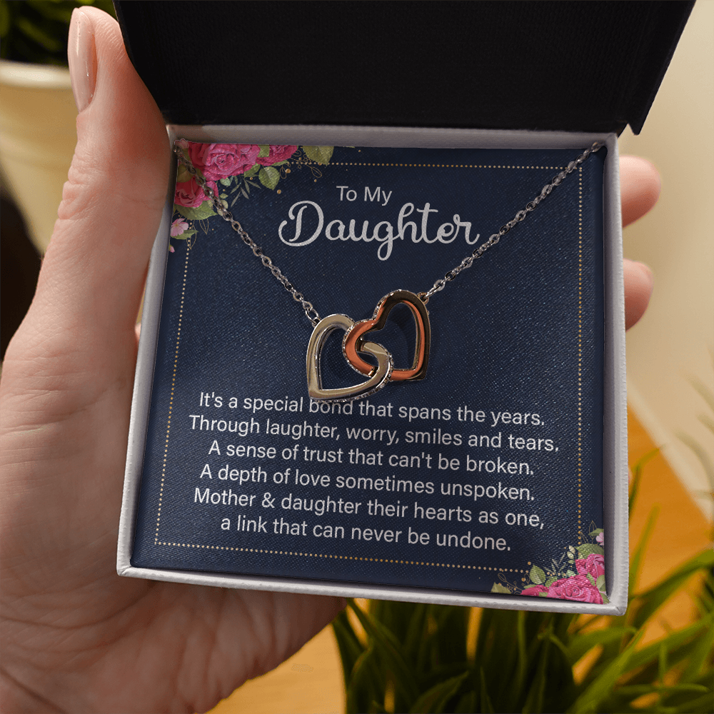 Interlocking Hearts Necklace :To My Daughter It's A Special Bond