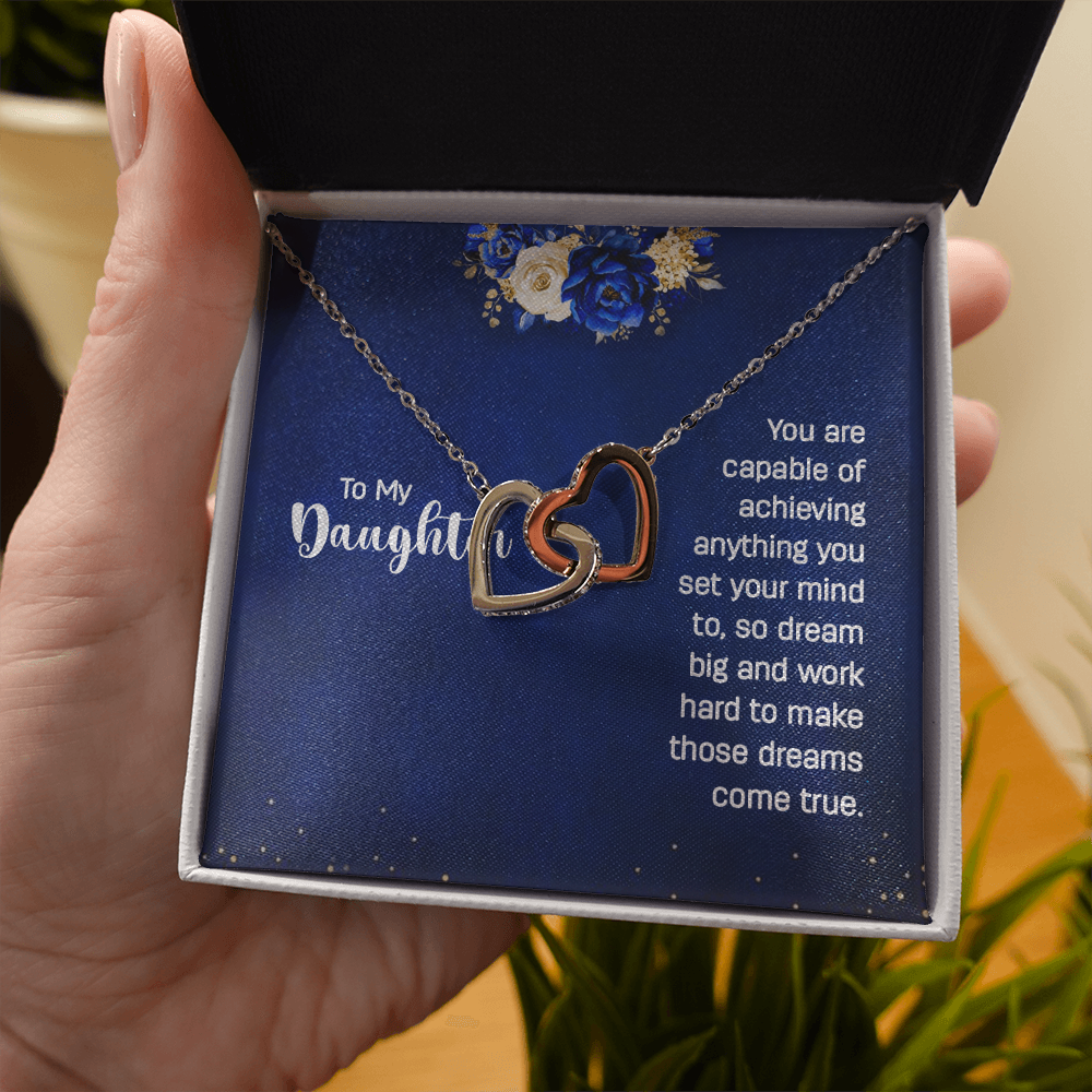 Interlocking Hearts Necklace : To My Daughter You Are Capable