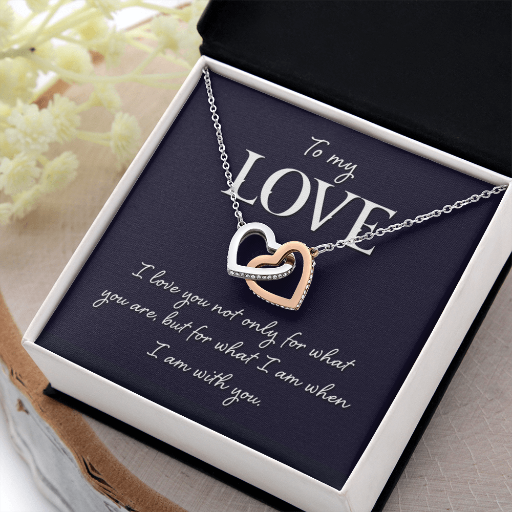 Interlocking Hearts Necklace: To MY Love I Am With You