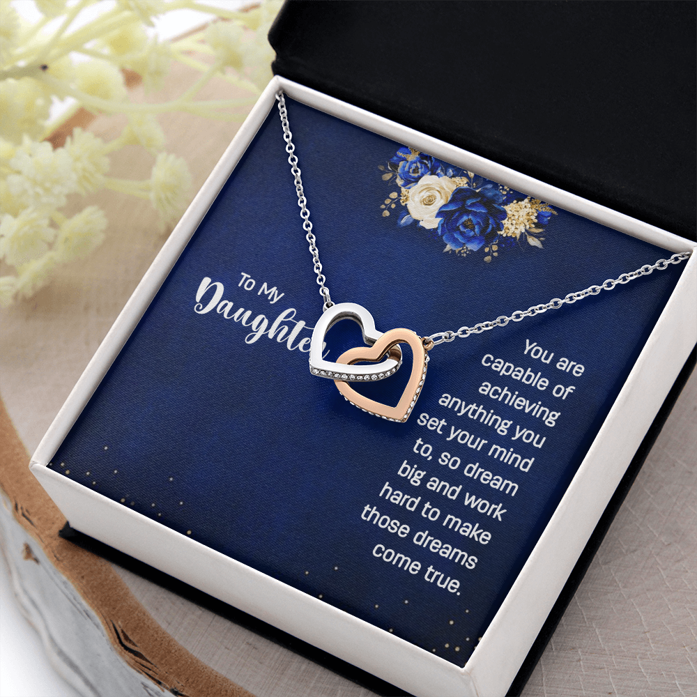 Interlocking Hearts Necklace : To My Daughter You Are Capable