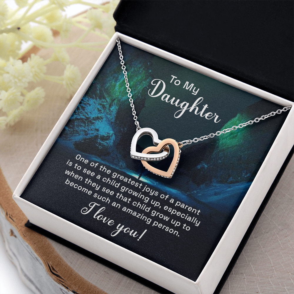 Interlocking Hearts Necklace : To My Daughter I Love You