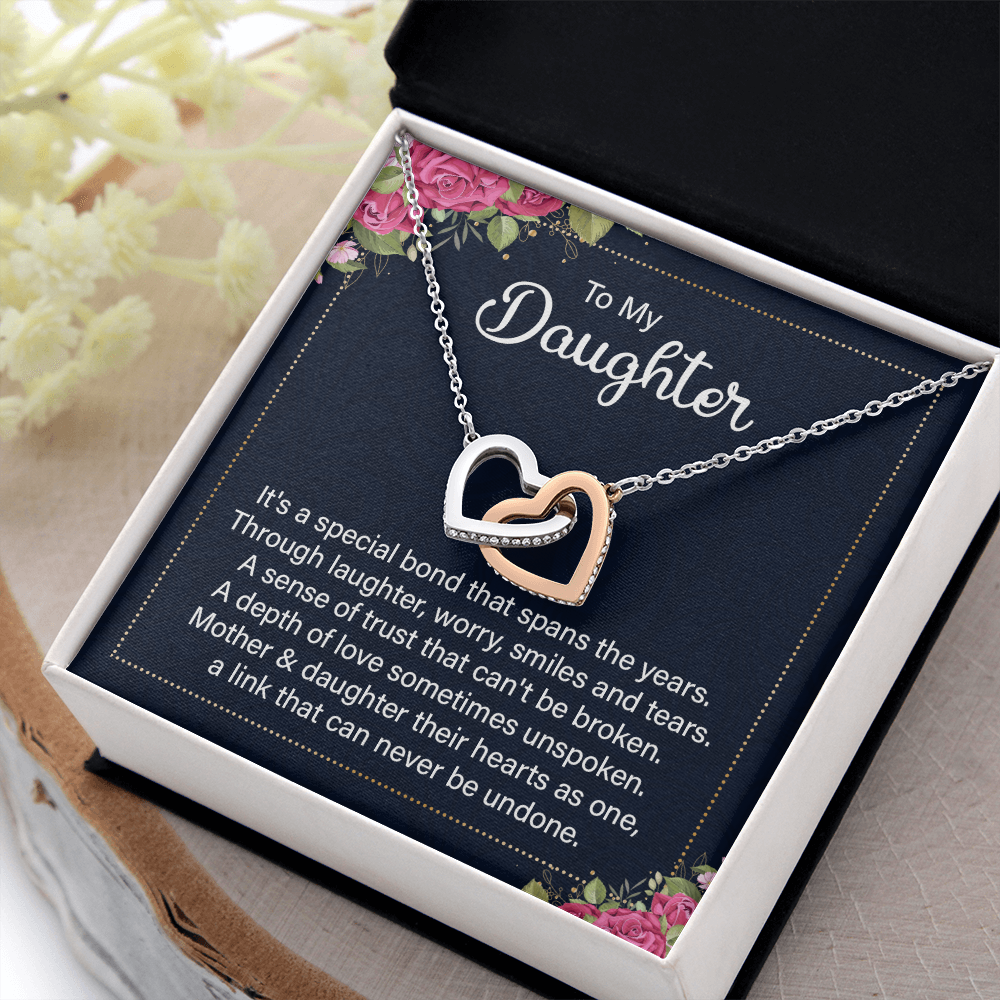 Interlocking Hearts Necklace :To My Daughter It's A Special Bond