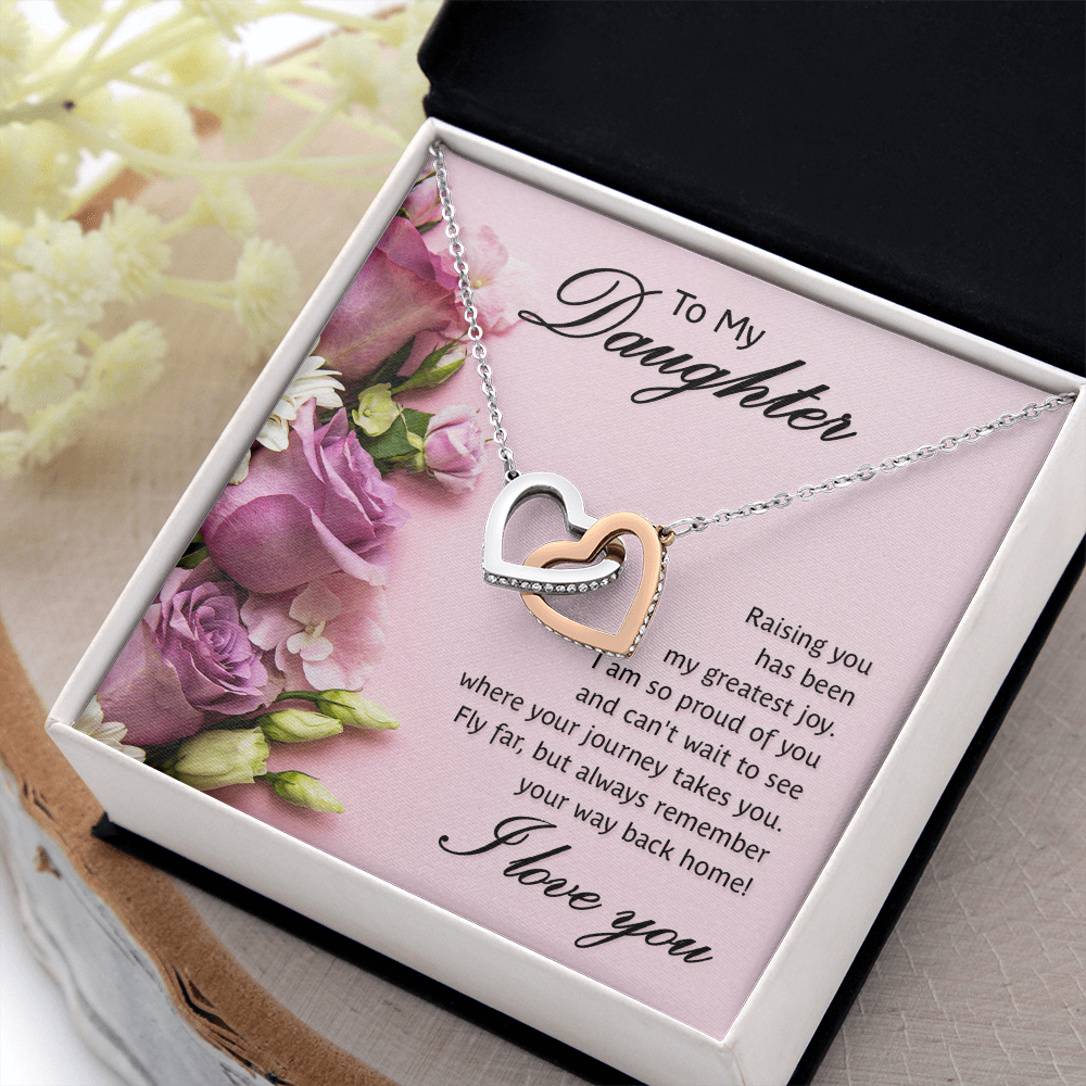 Interlocking Hearts Necklace To My Daughter My Greatest Joy