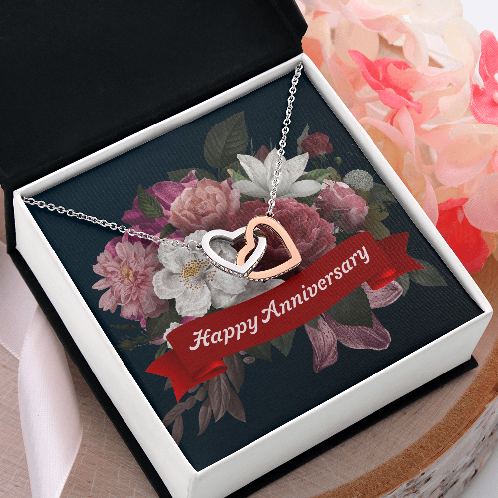 Interlocking Hearts Necklace:Happy Anniversary