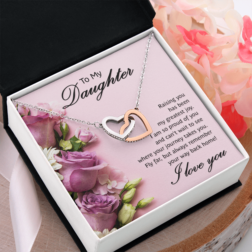 Interlocking Hearts Necklace To My Daughter My Greatest Joy