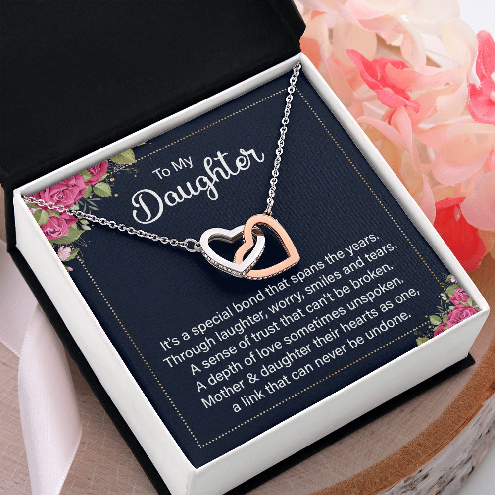 Interlocking Hearts Necklace :To My Daughter It's A Special Bond