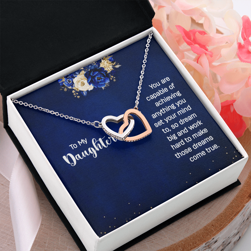 Interlocking Hearts Necklace : To My Daughter You Are Capable