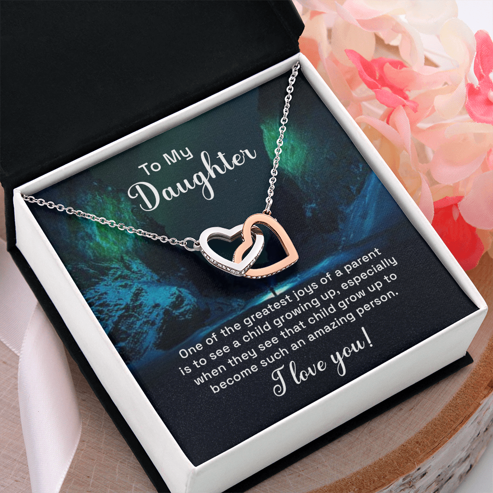 Interlocking Hearts Necklace : To My Daughter I Love You