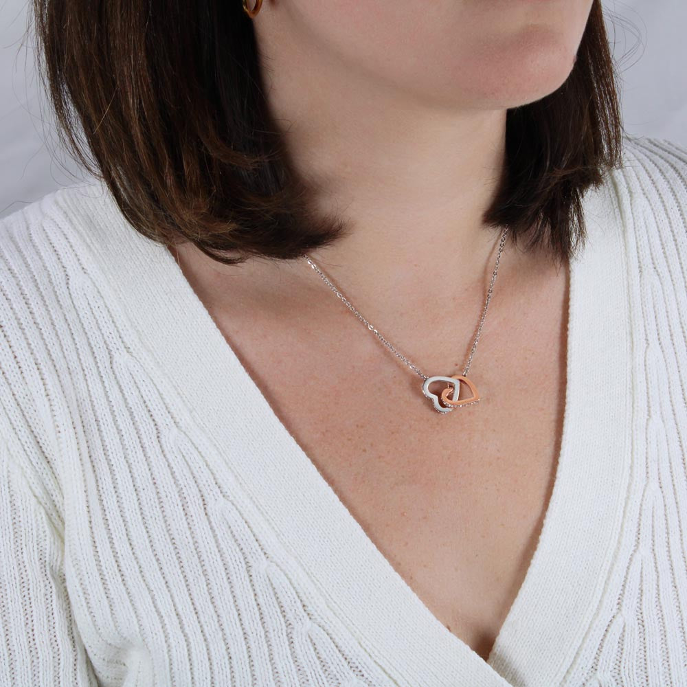 Interlocking Hearts Necklace :Difficult Roads Leads To Beautiful Destinations