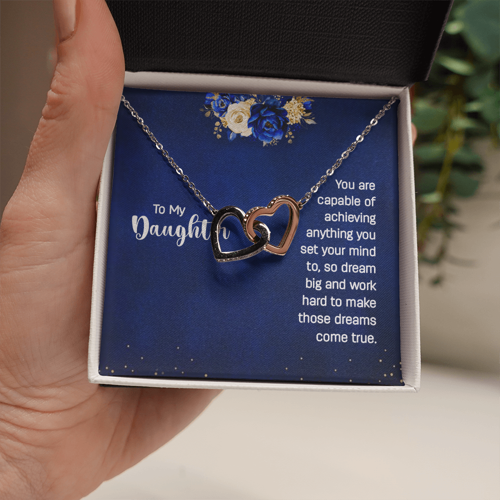 Interlocking Hearts Necklace : To My Daughter You Are Capable