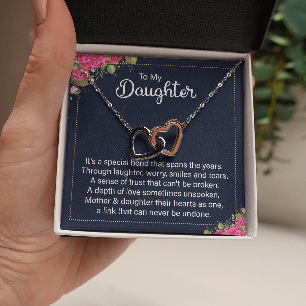 Interlocking Hearts Necklace :To My Daughter It's A Special Bond