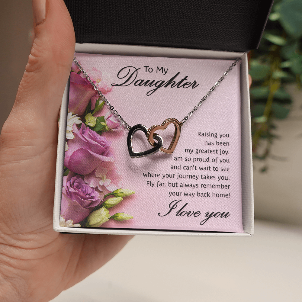Interlocking Hearts Necklace To My Daughter My Greatest Joy