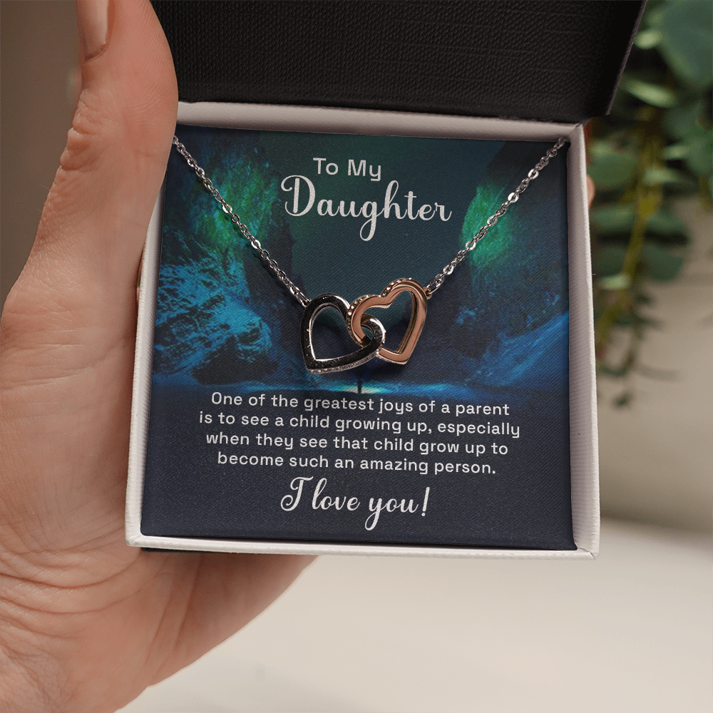 Interlocking Hearts Necklace : To My Daughter I Love You