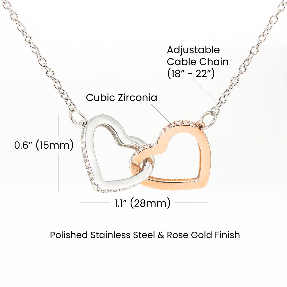 Interlocking Hearts Necklace : To My Daughter Be Strong