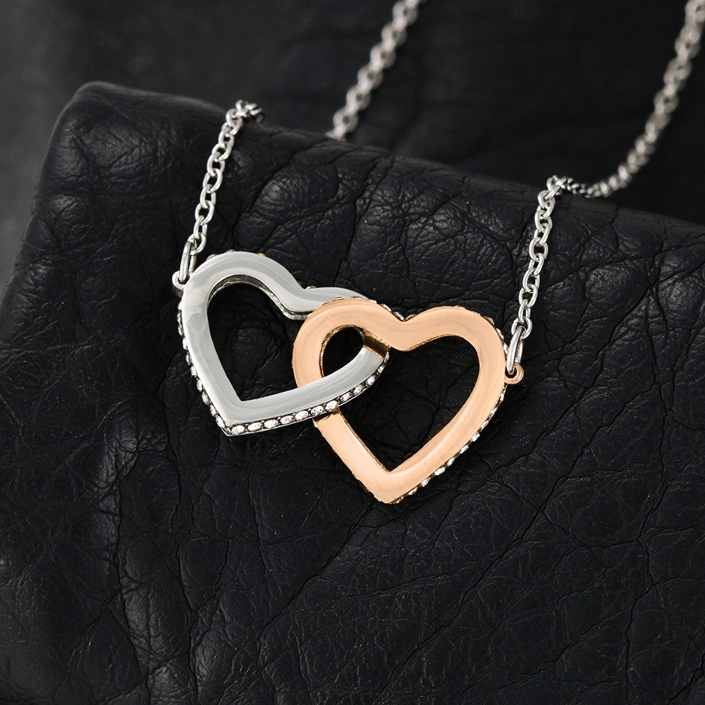 Interlocking Hearts Necklace : To MY Daughter May Jesus Bless You