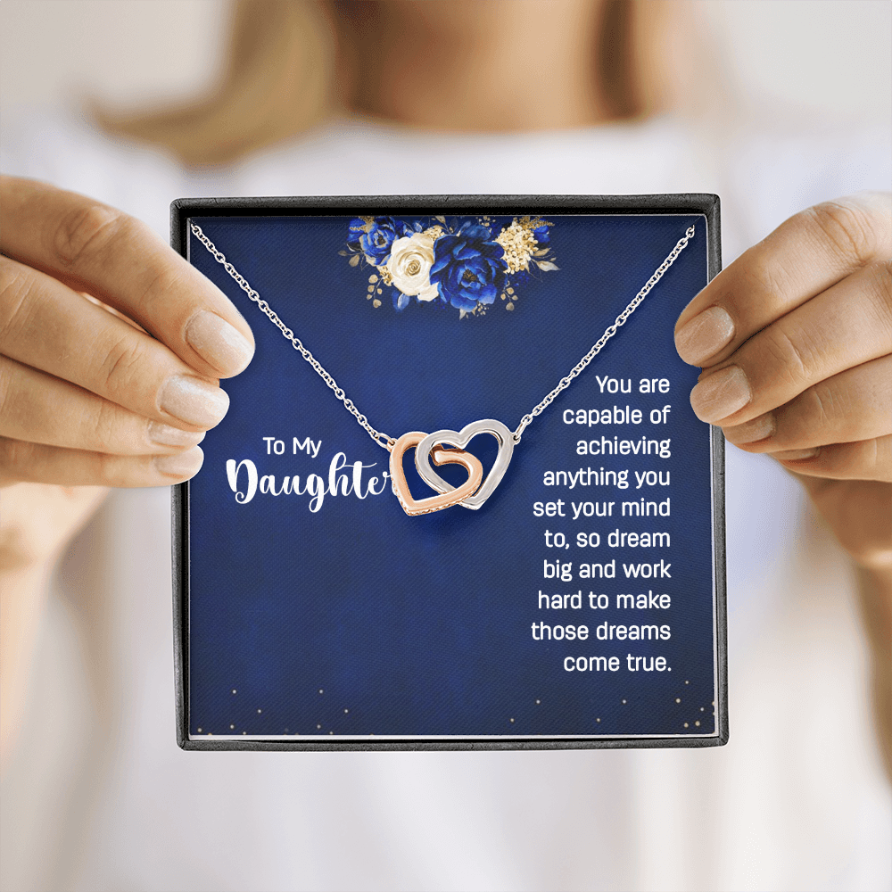 Interlocking Hearts Necklace : To My Daughter You Are Capable