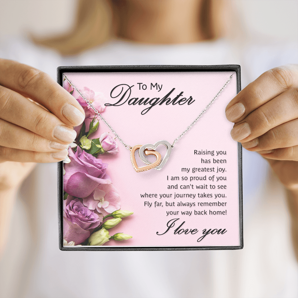 Interlocking Hearts Necklace To My Daughter My Greatest Joy