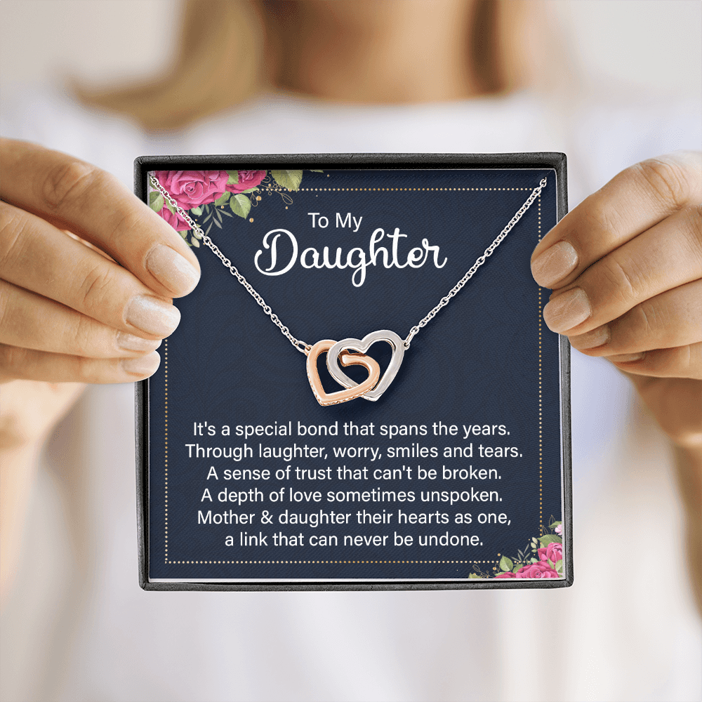 Interlocking Hearts Necklace :To My Daughter It's A Special Bond