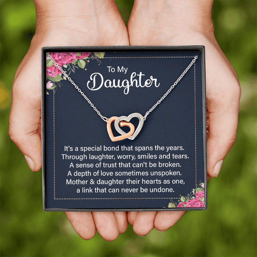 Interlocking Hearts Necklace :To My Daughter It's A Special Bond