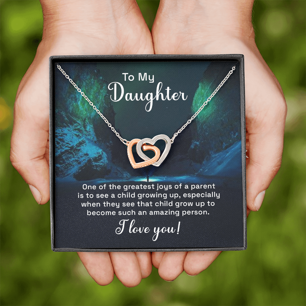 Interlocking Hearts Necklace : To My Daughter I Love You