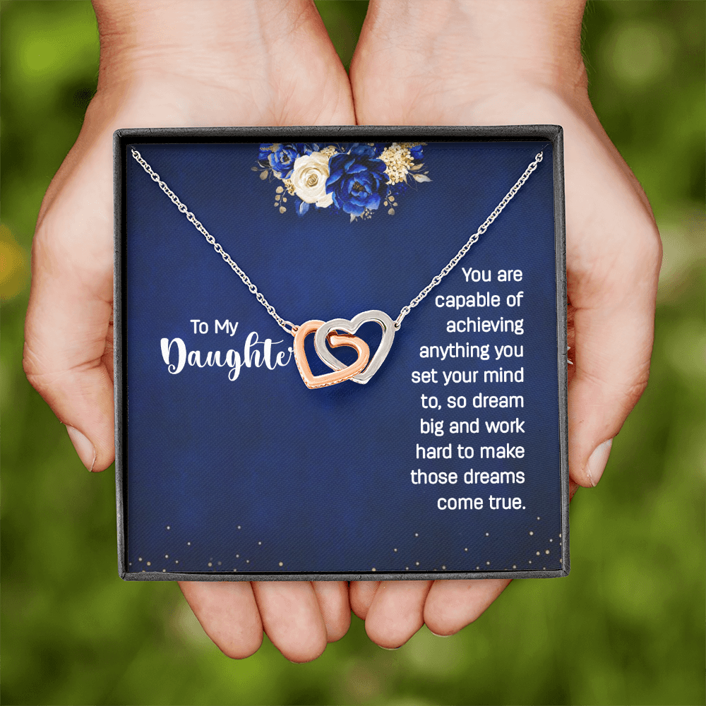 Interlocking Hearts Necklace : To My Daughter You Are Capable