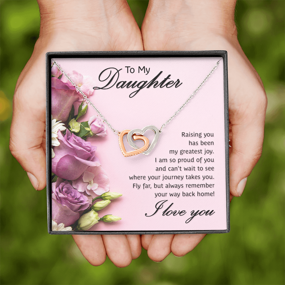 Interlocking Hearts Necklace To My Daughter My Greatest Joy