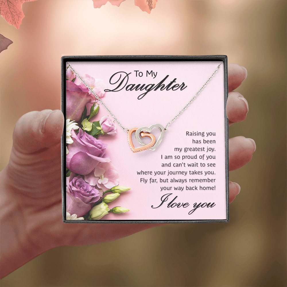 Interlocking Hearts Necklace To My Daughter My Greatest Joy